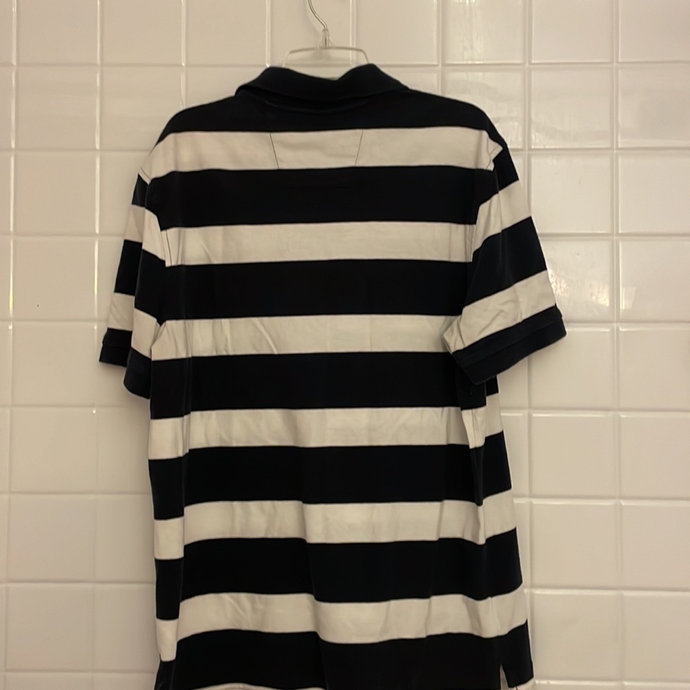 Náutica striped print (blue / white) polo shirt. Size M. Short sleeves, used - Picture 7 of 15
